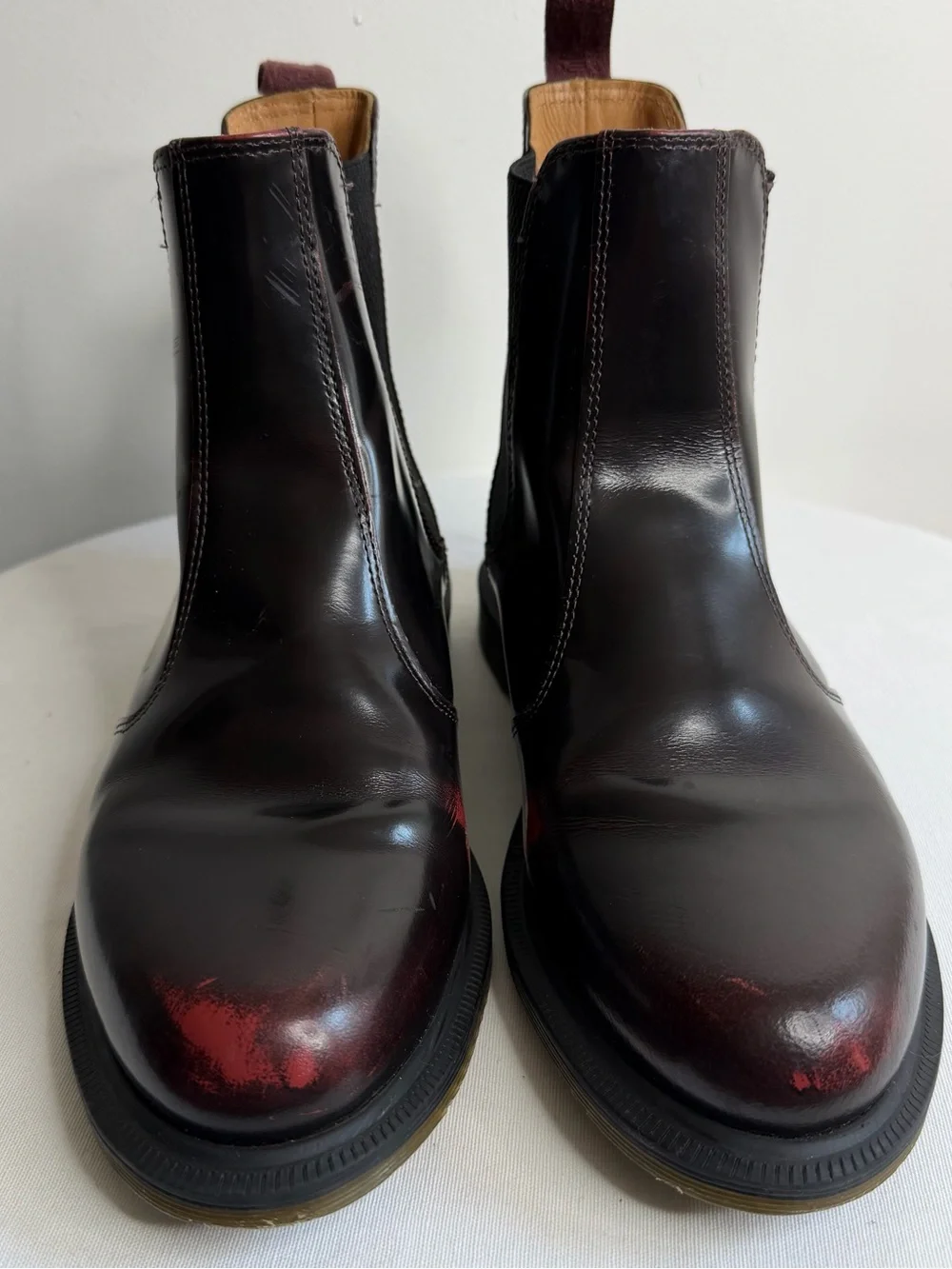 Dr. Martens Flora Men's Burgundy/Black Leather Chukka Boots